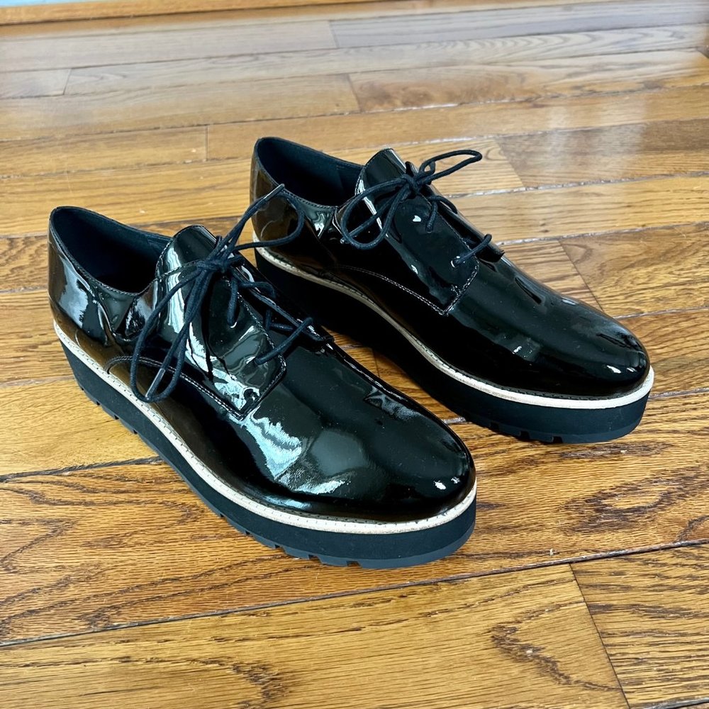 EILEEN FISHER  Eddy Patent Leather Platform Derby
